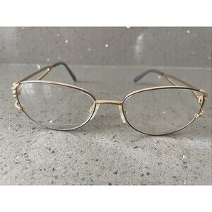 TURA Eyeglasses Mod. 154 CHA Gold Oval Full Rim Eyeglasses Frames ONLY 53-17-135
